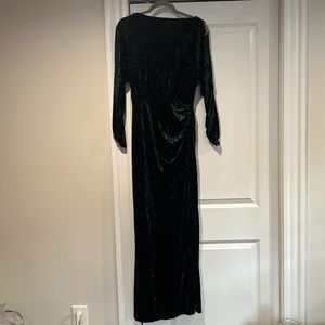 Lauren Ralph Lauren Long Sleeve Velvet Forest Green Gown